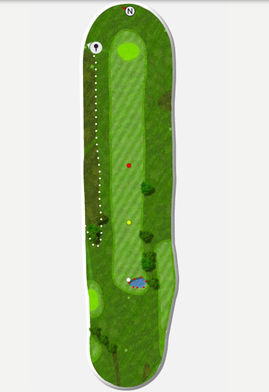 Top-down kart av hull 6, Surnadal Golfpark